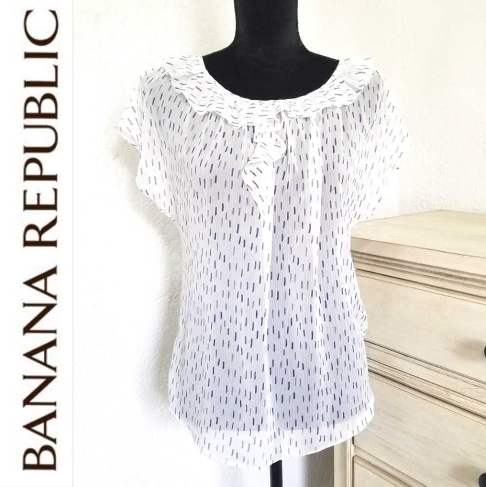 Sheer White Blouse ll Banana Republic